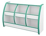 【花夢偉】(KAMUY)おもちゃばこ ワイド　幅95cm　小さなお子さまでも出し入れしやすい高さ６０cmのラック!! (グリーン)