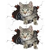 ZQX ねこ 可愛い 傷隠し ねこステッカー 日焼け止め 耐摩耗性 防水 車用デカール 車用デコレーション 3Dステッカー 2枚セット