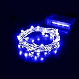 LEDストリングライト イルミネーションライト 2m /3m 20粒/30粒LEDs 電池式 防水お祝い クリスマスハロウィンパーティー結婚式の装飾用 (B, ブルー)