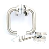 NUZAMASドアレバー/ドアハンドル304ステンレススチールブラッシュフィニッシュ、バスルームキッチンキャビネットリビングルーム用モダンミニマルスタイル