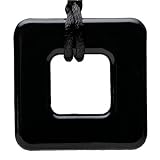 Teething Bling Onyx Square Pendant Teether Necklace by Teething Bling