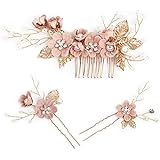 Amazon Xpデザイン フラワー 髪飾り 花飾り パール ヘッドドレス ウェディング 結婚式 ブライダル ラプンツェル レディース オールドローズ ピン コーム 通販