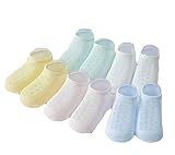 Happyハッピー耳　5足セット　ベビー　子供　可愛い靴下　無地　メッシュ　女の子　男の子　春　夏　通気性が良い　薄型　0-8歳設定 (XS(0-1歳))