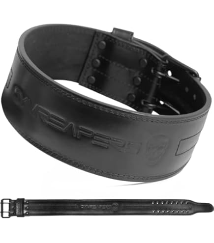 ウエイトトレーニング LEATHER WEIGHTLIFTING BELT Gymreapers Weight Lifting Belt - 7MM Heavy Duty Pro Leather Belt