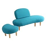 ２人掛けデザイナーズソファ イサム・ノグチの名作（オットマン付）　モダン 天然木 無地 布地｜Foref-フォレフ-(代引及びお届け日時指定不可)