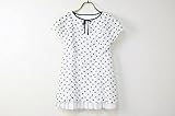 コムサデモード COMME CA DU MODE 子供 ドット×シフォン 半袖 フレアスリーブ ワンピース 110cm/ 白×黒(ブラック) 女の子 キッズ トップス