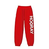 HOORAY(フーレイ) パンツ ダンス 衣装 ヒップホップ ハートスタースウェットスウェットパンツ 150 レッド