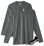 [グリマー] ドライ 長袖 Tシャツ メンズ 2枚組 Sportsソックスセット ダークグレー L