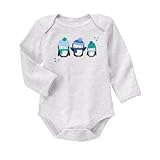 ジンボリー GYMBOREE/ ペンギン パルズ ボディスーツ ヘザー グレー ロンパース長袖 3～6ヶ月【並行輸入】
