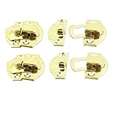 uxcell ボックスラッチ メタル材質 2mm穴径 キャビネットドロア ヴィンテージスタイル 4個入り