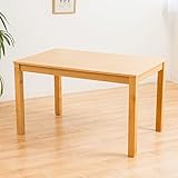 【しっくりくるシンプルデザイン 木目が和むダイニングテーブル】 幅120cm天板 耐久性に優れたPU塗装 ガタツキ防止アジャスター付き まっすぐ伸びる安定脚部 (ナチュラル色)