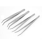 Curved Tip Tweezers Pliers Repair Hand Tool Set Bit 150mm Long 4 Pcs