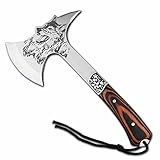 OLDF ガーデンアックス 斧 多機能トマホークアウトドアウルフモデルマウンテンキャンプアックスサバイバルキャッチハチートと木製ハンドルポータブルジャングルアックス