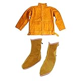 B Baosity 溶接用　ジャケット　靴　保護服　耐炎性　やけど　対策　耐熱　火の粉　溶接保護靴　プロ　2点セット