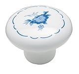 Amerock 221DEL Allison Value Hardware Oversized Round Knob with Floral Design, 1-1/2-Inch, White Ame