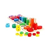 sacow Building Blocksおもちゃ、木製タワースタッキングカラフル建物ブロックジグソーパズルゲーム幼児学習ギフト