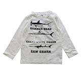 jeans-b. 2nd ジーンズベーセカンド　SHARK ロングTシャツ (オフホワイト) 100cm