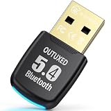 【業界トップクラスBluetooth5.4技術&ドライバー不要】OUTUXED 5.4 Bluetooth USB レシーバー ブルートゥース アダプタ 超低遅延 小型 簡単な操作 最大通信距離20-30m EDR/LE対応(省電力) aptX対応 Windows11/10/8.1/7 対応 Mac非対応、挿し込で即利用