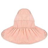 Demiawaking 子供サンバイザー　可愛い　防水防晒大檐帽　折りたたみ式　綿＋ポリエステル　50－52cm可調節 (ピンク)