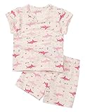 【あるこんたるこん】〈J＆T〉ベビー ルームウェア シャークピンク キッズ ３分袖 ショートパンツ ジュニア 女の子 コットン パジャマ (80)
