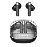 イヤホン bluetooth ワイヤレスイヤホン 無線 重低音 ブルートゥース イヤフォン LEDディスプレイ表示 小型/軽量 接続瞬時 Hi-Fi Type-C 急速充電 ぶるーとぅーす iPhone/Android/Pad適用 スポーツ/通勤/通学/WEB会議 (黒い)