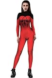 ハロウィンScary Spiderロゴ3d印刷Funnyスキニーストレッチボディスーツコスチューム全体的なジャンプスーツ XL ブルー
