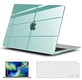 GVTECH MacBook Pro 14インチ クリスタルクリアケース 2025-2021 M5 A3434 M4 A3112 A3185 A3401 M3 A2918 M2 A2992 A2779 M1 A2442) プラスチックハードシェル&キーボードカバー&スクリーンプロテクター MacBook Pro 14 インチ対応, 透明グリーン