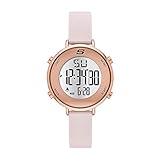 Skechers レディース Magnolia クォーツ メタル&シリコン デジタルウォッチ, Blush, Rose, デジタル。