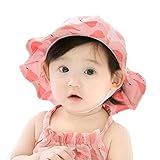 Ruideng ベビー 赤ちゃん 帽子 キャップ 子ども 子供 日差し UV コットン 綿 梨 春 夏 秋 ユニセックス 男の子 女の子 ユニセックス お出かけ 紫外線対策 (ピンク)