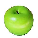 Hommy 1ｘ装飾　大きい人工偽物　りんご　プラスチック製フルーツ　ホーム　パーティー装飾 (緑)