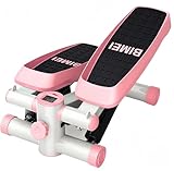 Hxuolueステッパー 健康器具 ステッパー 300B静音 足踏み 有酸素運動 トレーニングチューブ＆保護マット付き 自宅で有酸素運動 ステッパー オアシス 滑り止めペダル フロアマット (ピンク)