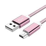 USBケーブル ミニBケーブル mini-b-USB-A ローズゴールド データ転送可能 オーバルマルチメディア