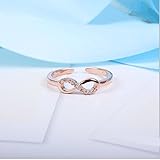 925 スターリング シルバー リング 女性 指輪 レディース ジュエリー アクセサリー 誕生石 記念日 結婚式 婚約 (ピンクゴールド)
