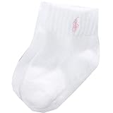 【バラ売り】Ralph Lauren(ラルフローレン) ショート丈ワンポイントベビーソックス(White/Pink) 0-6m [並行輸入品]