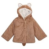 F's MAUMU ふわもこ ファー かわいい ベビー 幼児 子供服 フード 秋 冬 ベビー服 キッズ服 ウサギの耳 くま 上着 コート アウター (120, ベージュ)
