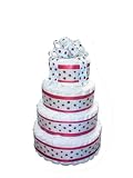 Ladybug Dots Baby Shower Diaper Cake (4 Tier) by Rubber Ducky