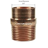 Libra Supply Wrought銅圧力オスアダプタはんだジョイントC X Mip、銅圧力パイプ継手配管供給 1/4'' LS-2316