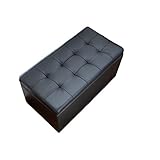 レザースツール（ダブル）　ブラック