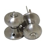 ドアノブ 鍵付き アンティーク風 シルバー（銀） INK-6082SS-BK