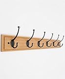 QiangDa コートラック コート・ハット・ラック壁掛けソリッドウッド亜鉛合金ダブルフック​​、3サイズ4色オプション ( 色 : 木の色 , サイズ さいず : 963*115mm )