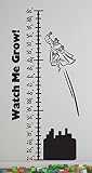 Growth chartスーパーヒーロー壁デカールステッカー 72 Inches ブラック WD-WSQ-1013-BLK-72