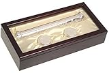 Stephan Baby Satin-Lined Rosewood Keepsake Box with Silver Plated Birth Certificate Holder, First To