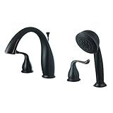 Yosemite Home Decor YPH2B258-ORB Roman Tub Faucet with Hand-Held Shower, Small, Oil Rubbed Bronze [並