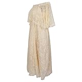 Prettyia 妊娠中の写真撮り用　マタニティスカート　ロングドレス　ワンピース　ふんわり　レース刺繍　ベージュ　記念衣装　