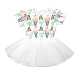 (プタス)Putars ベビー服 子供服 女の子 ワンピース ドレス 半袖 アイスクリーム柄 可愛い オシャレ 通園 発表会 旅行 記念日 プレゼント 18ヶ月-5歳