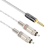 ipovoq 1.2m 4.4mm 5極 バランス rca ケーブル オーディオケーブル 2rca オス 変換 ケーブル TA-ZH1ES PHA-2A ヘッドホンアンプ に対応 rca 4.4 mm ケーブル 単結晶銅 ケーブル