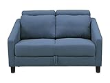 大川家具 関家具 ソファ 2人掛け 130cm幅 座面下収納庫付き ブルー 224356