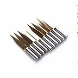 SHINA 10Xのチタン板コーティングされた超硬PCB CNCルータービットツール・ヒント20度　0.1ミリメートル（J3.2001Tix10）