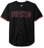 MLB Arizona DiamondbacksメンズShort SleevedテクスチャレプリカジャージーPopアップリケ、Xラージ/トール、ブラック