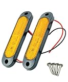 Htharros LED リフレクター サイドマーカー 汎用 12V/24V アンバー 2個セット スモール ウィンカー 普通車 軽トラ トラック 黄2個